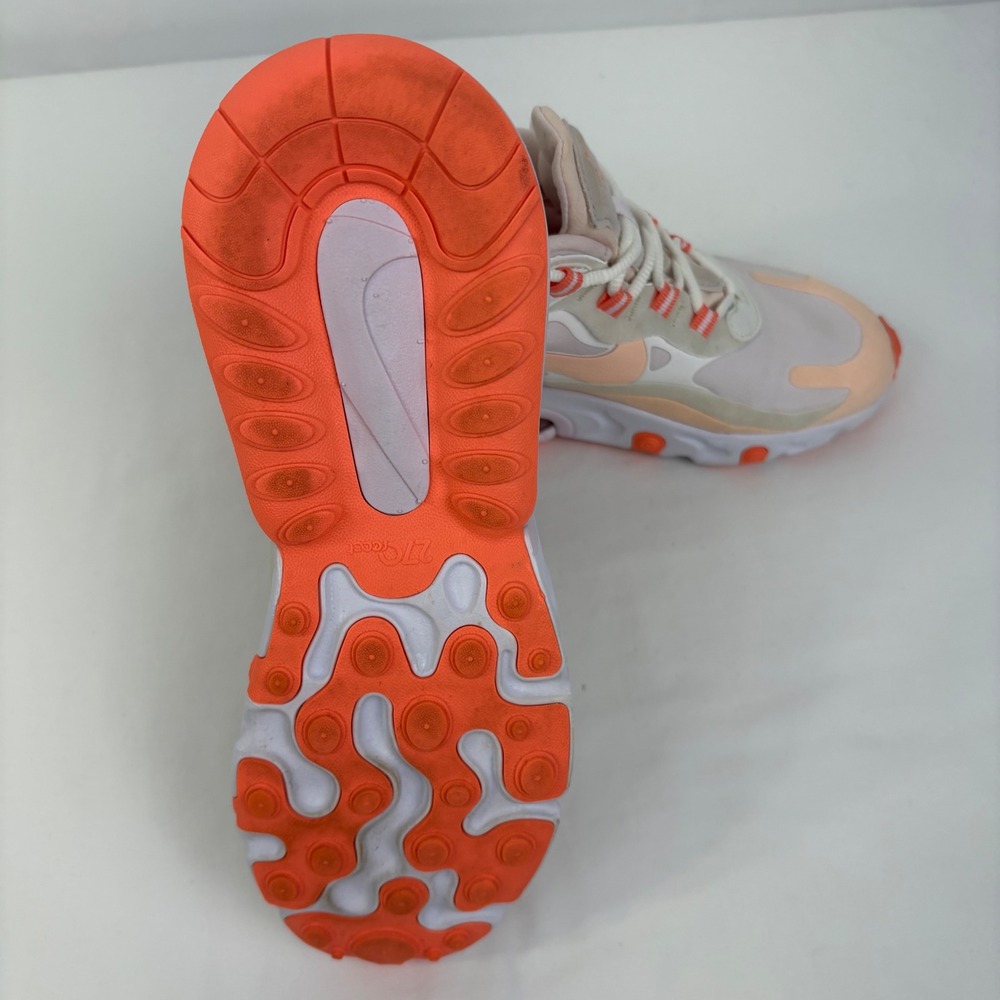 Nike Air Max 270 React Women's Sneakers Summit White Crimson Tint Size 5 - Picture 10 of 12